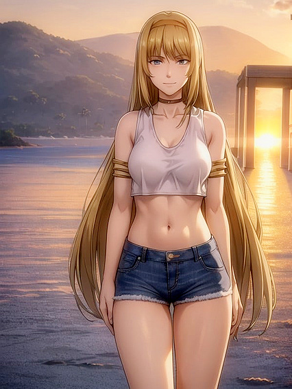 Sunset at 18: Grinning Teen 18+ in Seductive Hentai Action