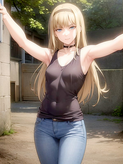 Skinny Girl 18+ in Happy Black Hoodie Enjoying Intense Hentai Pleasure