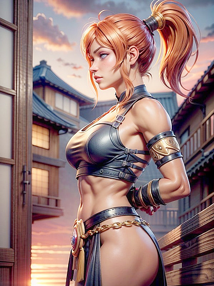 Large-Assed Beauty with Natural Breasts in Seductive 3D Hentai Action