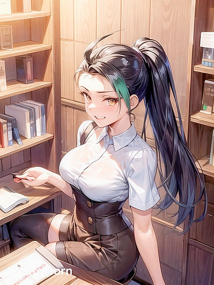 Thigh-High Socks and Blouse Action in the Study Room Hentai Feast
