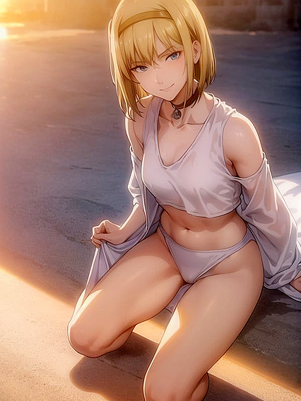 Small-Ass Chick in Crop Top and Choker Gets Wild in Hentai Action