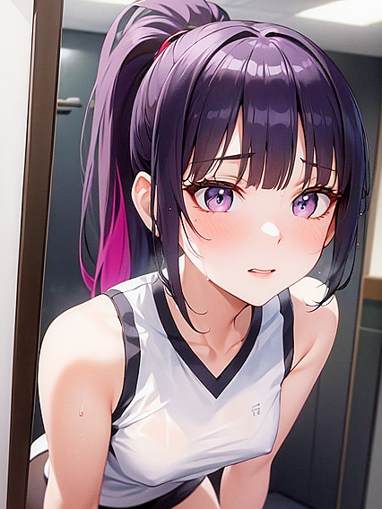 Soft Pastel Basketball Action Reflected in a Large Frameless Mirror Hentai
