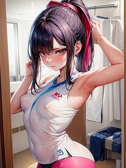 Changing Rooms: Captivating Selfies in Front of a Massive Mirror Hentai Scene
