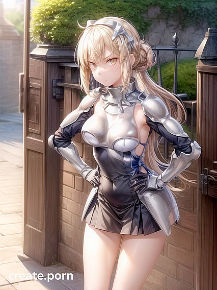 Sunny Wields Her Templar Weapon in Armor-Fetish Hentai Action