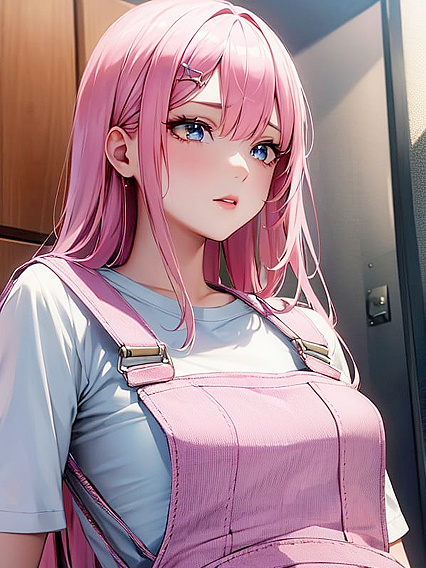 Mind-Blowing Hentai Action with Pink Overalls AI Porn