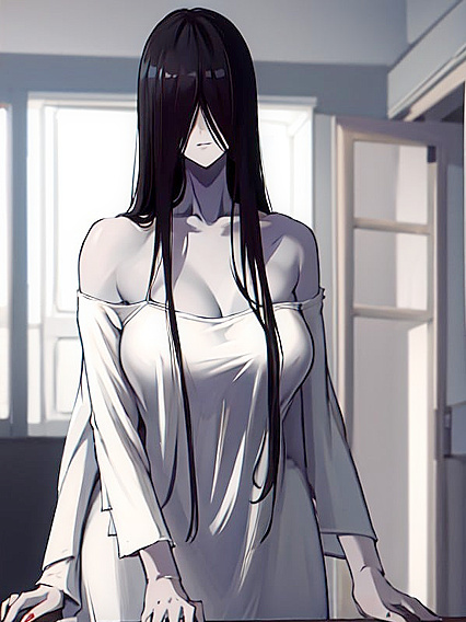 Sadako from Ringu Bound with Crossed Arms in Busty Hentai Action