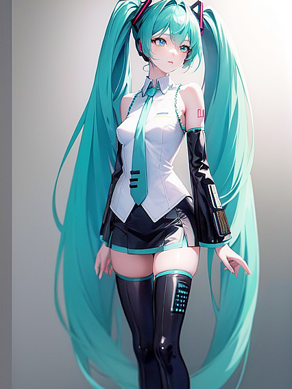 Hatsune Miku's Small Breasts Crossed in Arms for Steamy Hentai Action