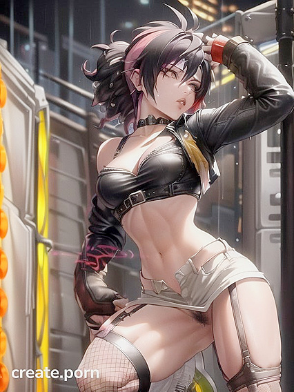 Realistic Woman with Pubic Hair Exploring Dumpster Fantasies in Hentai'action