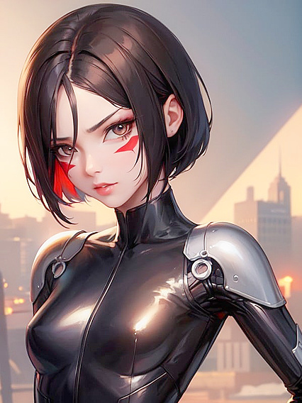 Gally from Alita: Battle Angel Teases with Small Breasts and Facial Caresses