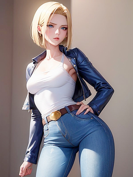 Android 18 Shows Off Her Tiny 18+ Tits in Steamy Hentai Action