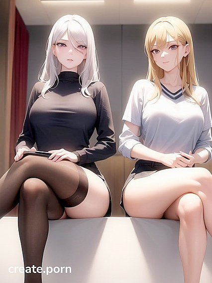 Blonde Tsundere Student with Glowing Red Eyes Seduces in Classroom hentai AI Fantasy
