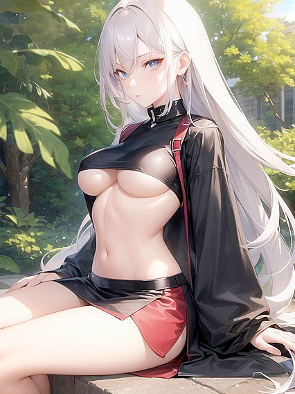Girl 18+ in Mini Skirt Gets Seductive While Sitting Down in Anime Hentai Action
