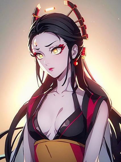 Daki from Demon Slayer Enjoying Intense Hentai Pleasure Despite Small Breasts