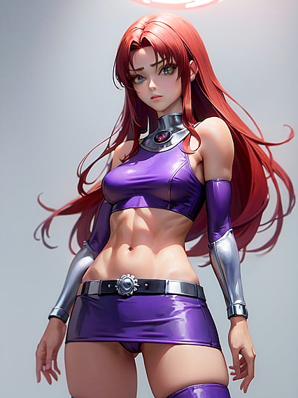 Starfire from Justice League Enjoying Petite Breasted hentai Pleasures