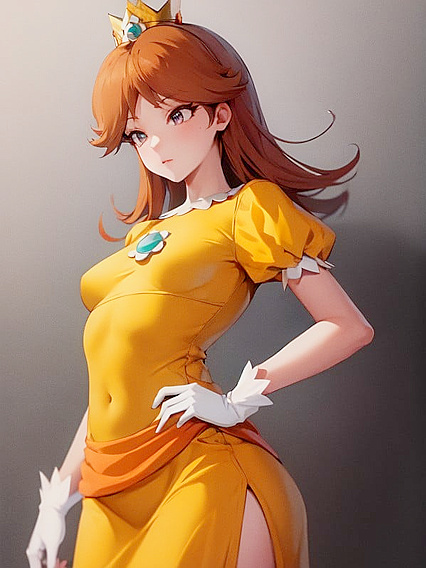 Daisy from Super Mario Bros Enjoying Small Breasts Hentai Pleasure