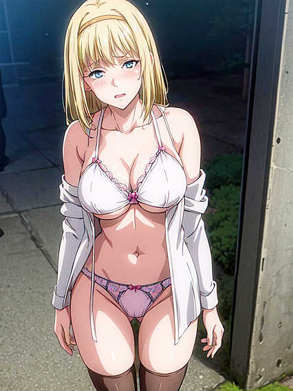 Cyberpunk City Seduction: Underboob Temptation in a Futuristic Jacket