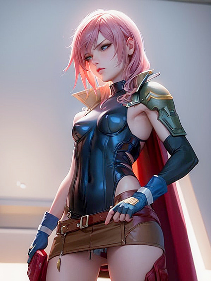 Lightning from Final Fantasy Enjoying Intense Hentai Pleasure Despite Small Breasts