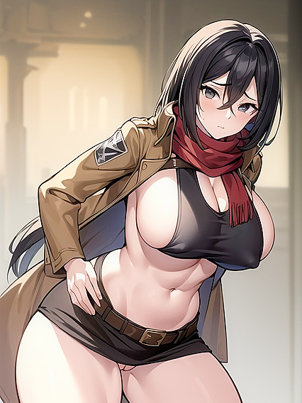 Mikasa Ackerman's Huge Breasts Go Commando in steamy Hentai Scenes