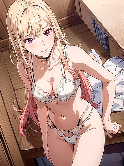 Kitagawa Marin from Sono Bisuke Doulu Wa Koi o Suru in Lacy Lingerie Screencaps