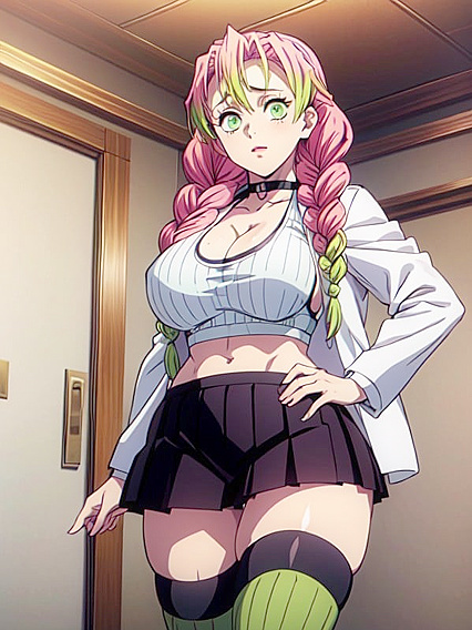 Mitsuri Kanroji from Demon Slayer Shows Off Her Massive Breasts in steamy 18+ hentai scenes