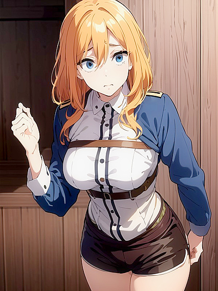 Afro Princess Leans Forward in Cotton Shorts for Steamy Hentai Pleasure