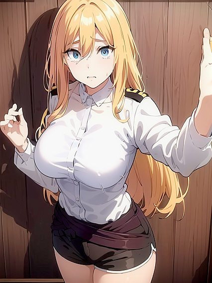 Ginger with Blue Skin Leans Forward for Seductive Hentai Pleasure