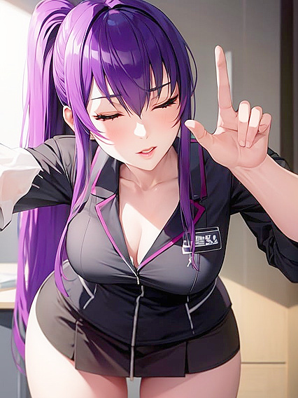 Saeko Busujima from of the Dead Models Seductive Kisses in Steamy Hentai Scenes