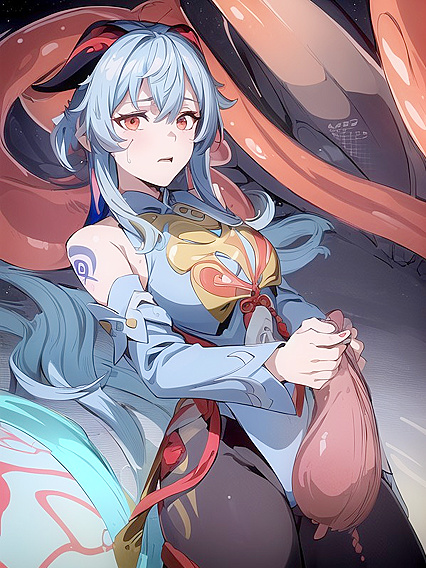 Tentacle hentai action with a single screencapped beauty