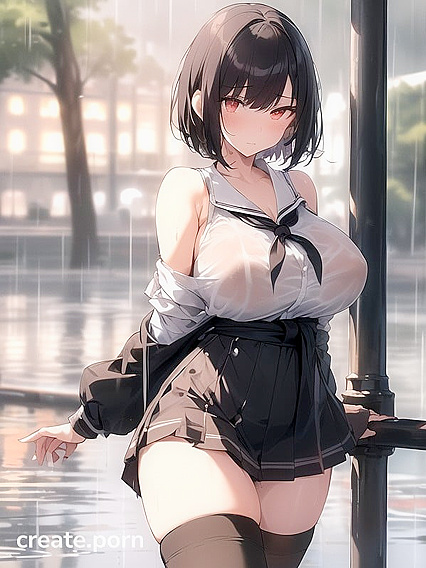 Beautiful Faces and Huge Breasts in Thigh-High Sock Hentai Action