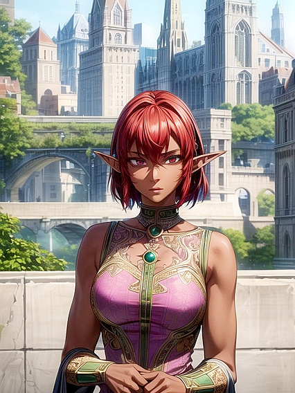 Dark-Skinned Beauty in Fantasy Dress Seduces inMind-Bending Hentai Scenes