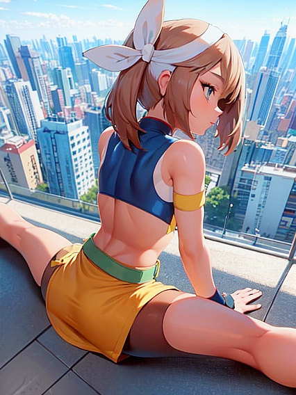 Skinny Girl 18+ with Light Brown Skin Shows Off Her Rear Split in Hentai Fantasy