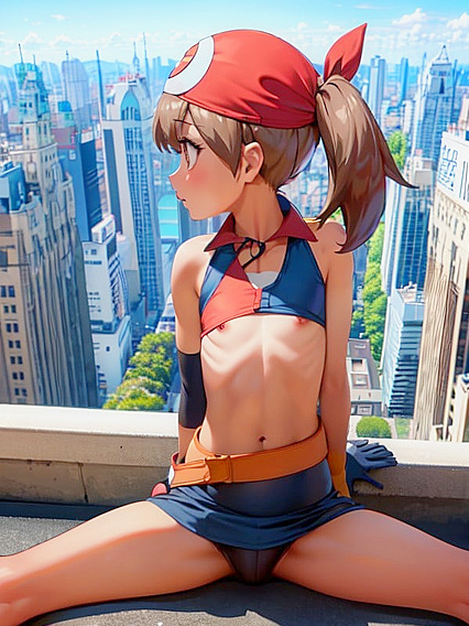 May from Pokémon Shows Off Her Skinny Body in Rear View Splits for Horny Hentai Fun
