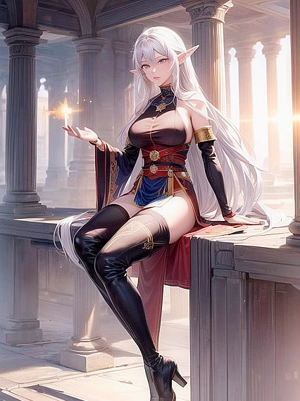 Mature Elf in Military Uniform Seduces with Her Pointy Ears in Steamy Hentai Scene
