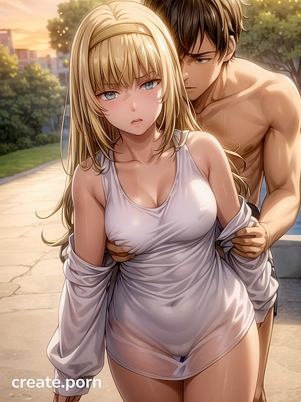 Leaning Forward with Perky Boobs and Medium Ass in Seductive Hentai Action