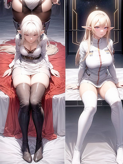 Red-Coated Beauty in Ultra-Detailed Spacecraft Hentai Adventures