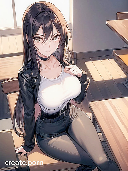Gorgeous Front View with Sexy Boots Staring Intently at You in Hentai AI Porn