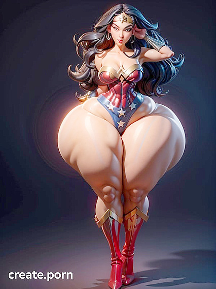 Wonder Woman's Naked Curves in Thick Hentai Pleasure Sessions