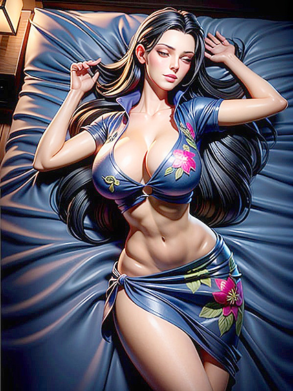 Beauty in Gloomy Erotic Anime with Revealing Outfit