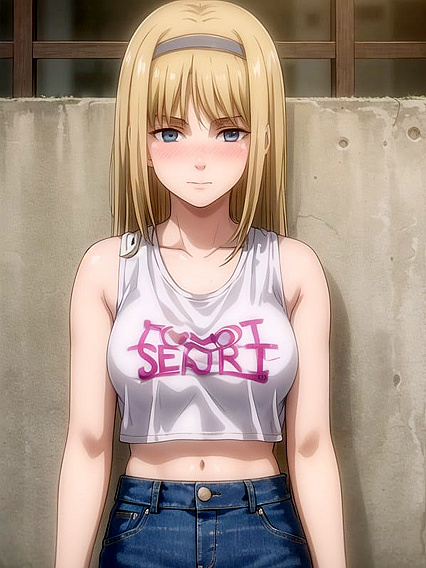 Victoria’s Secret Model in Crop Top Seduces inSTEAMy Hentai AI Image