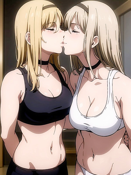 Mischievous Girl 18+s Kiss and Bliss Out in hentai AI Action