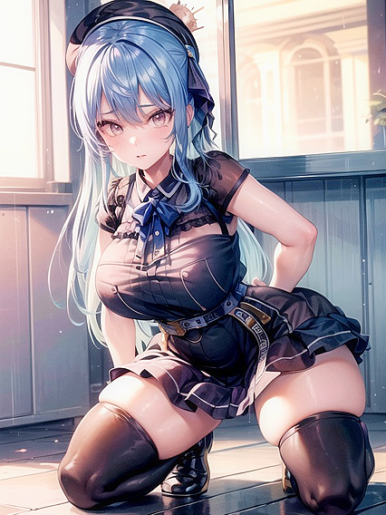 Close-Up Hentai Action with Thigh-High Socks Seduction