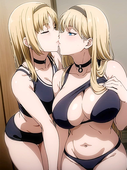 Two Girl 18+s Locked in Passionate Kisses at the Gym in Hentai Bliss