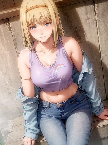 Ymir Fritz From Attack on Titan Smiles and Blushes in Rainbow-Shirted Hentai Fun