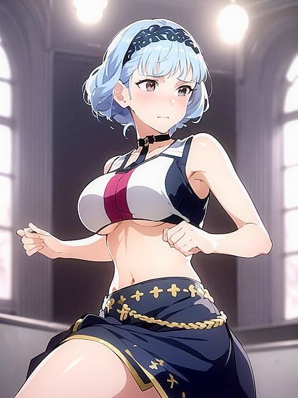Marianne from Fire Emblem Seduces as a Cheerleader in Solo Hentai Ecstasy
