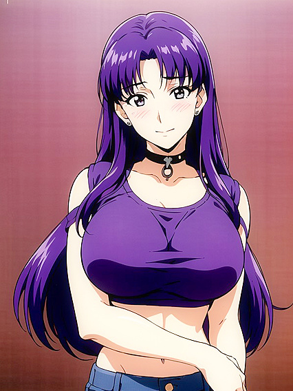 Misato from Evangelion Wears Crop Top for Steamy Casual Hentai Scenes