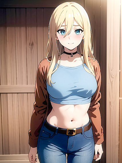 Underboob Tease in Casual Jeans for Seductive Hentai Pleasure