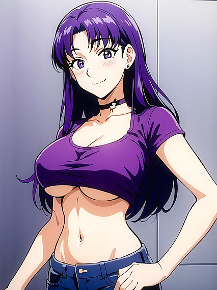 Sexy Jeans and Crop Top Action in Oversized T-Shirt Hentai Fantasy