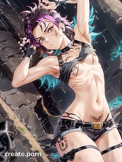 Spiky-Haired hentai Goddess Explores Armpit Hair Kinks with Seductive Fingerless Gloves
