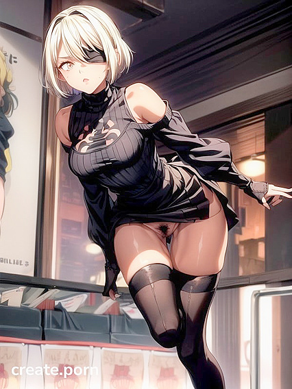 Heavily Made-Up Beauty with Glowing Brown Eyes and Sparkling Jewelry in Hentai Action