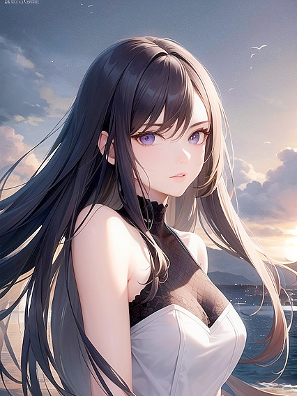 DARK HAIR AND BARE SHOULDERS IN SIZZLING HENTAI ACTION